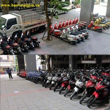 bao ve truong hoc xep xe nhu cua hang trung bay